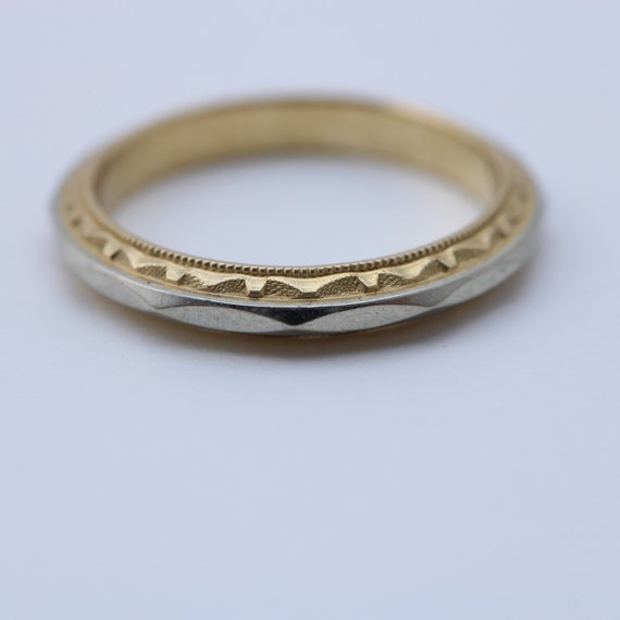 Vintage Wedding Band 14k Gold Two Tone Gold Ring s