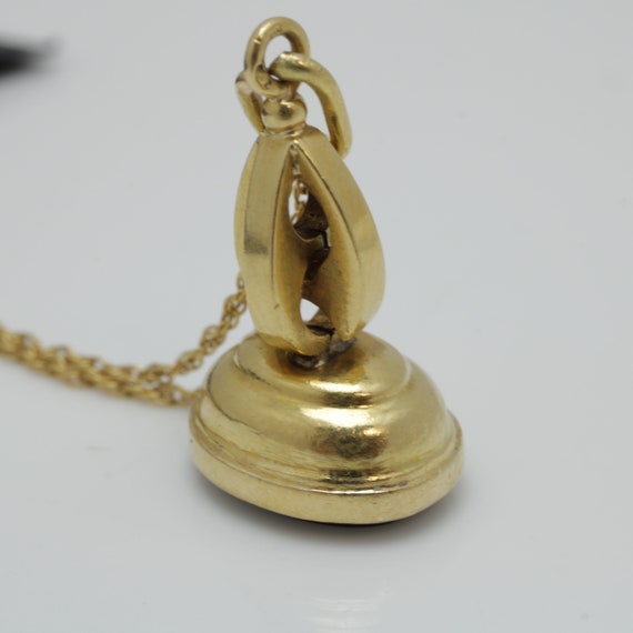 Antique Bloodstone Fob Pendant Necklace 18k Gold … - image 2