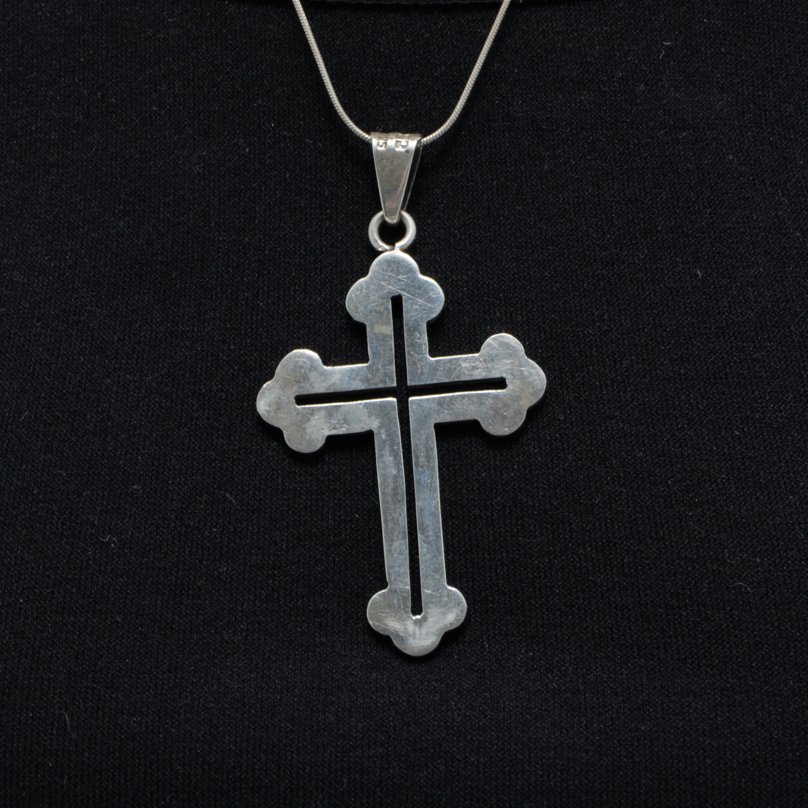 Vintage Mexican Cross Pendant Necklace Sterling Silver Necklace 18'' - Etsy