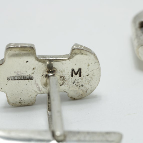 Vintage Cufflinks Sterling Silver Nut and Bolt Cuffli… Gem