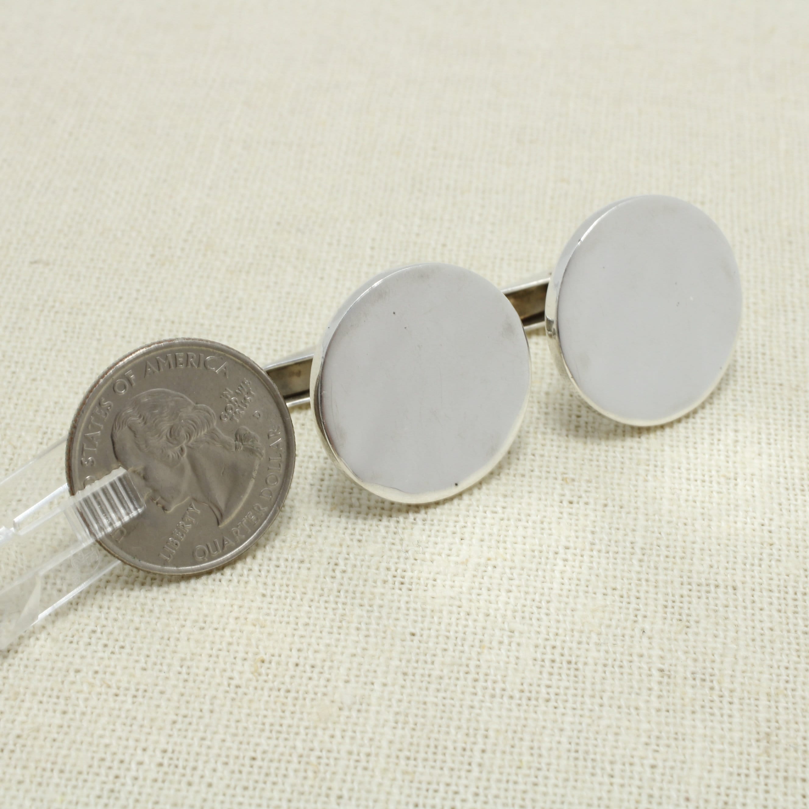 Paire De Boutons De Manchette Vintage Allan Adler - Sterling Silver, Style Moderniste Des Années 1960 - Occasion
