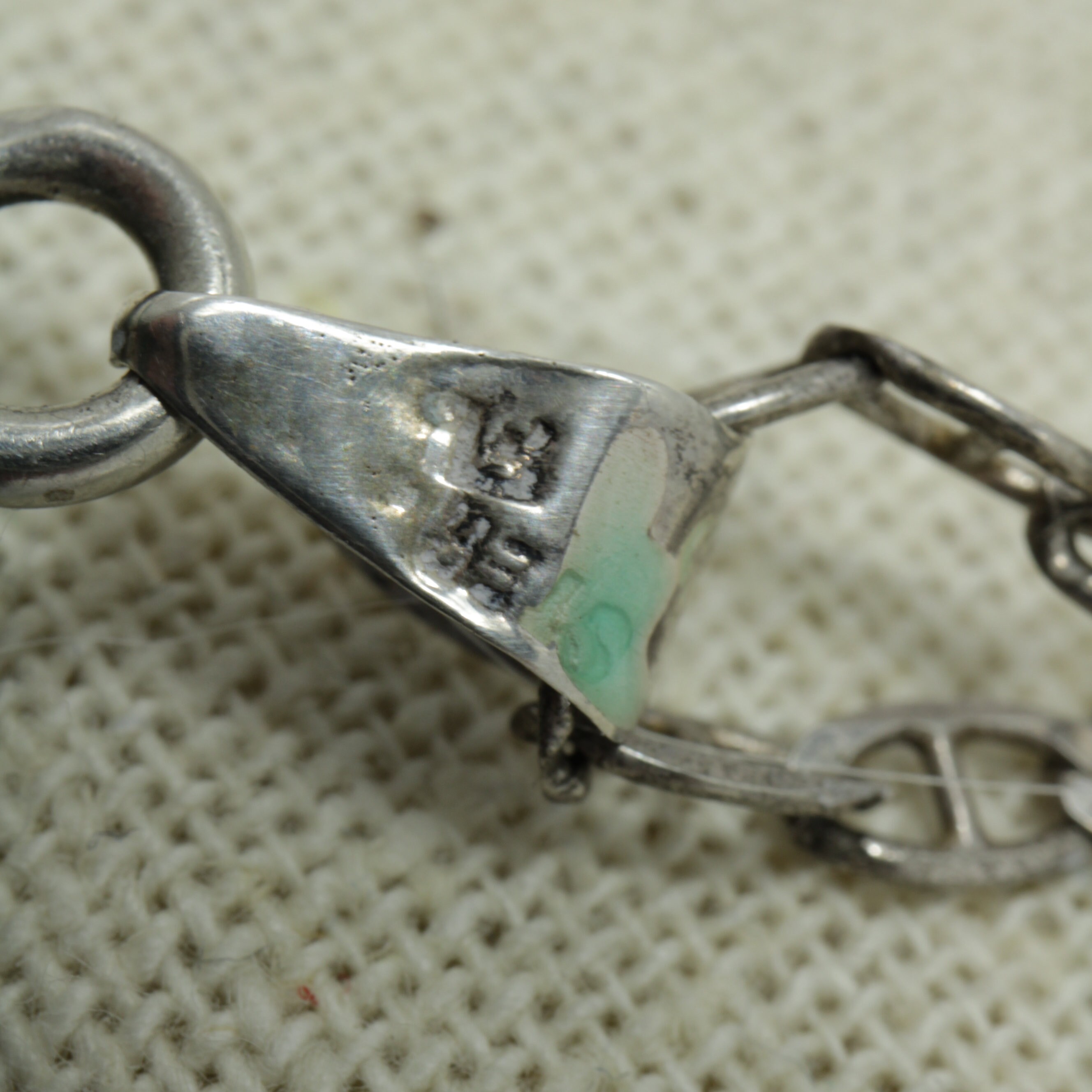 Vintage Mexican Silver Necklace and Turquoise Chain Necklace