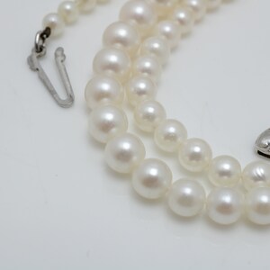 Vintage Mikimoto Pearl Necklace Sterling Silver 1950s Japan 17.75 ...