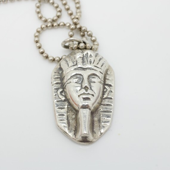 Egyptian Revival King Tut Pendant Necklace Vintage Mexican Pendant