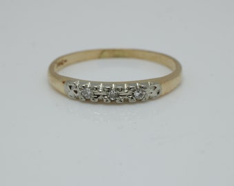 Vintage Diamond 14k Gold Wedding Band Ring - Size 6.25