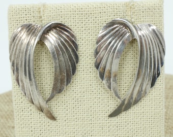 Vintage Sterling Silver Angel Wing Earrings by Milor
