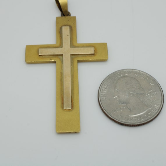 Vintage Cross Pendant 14k Yellow Gold - image 2