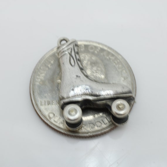 Vintage Sterling Silver Roller Skate Charm Mechan… - image 5
