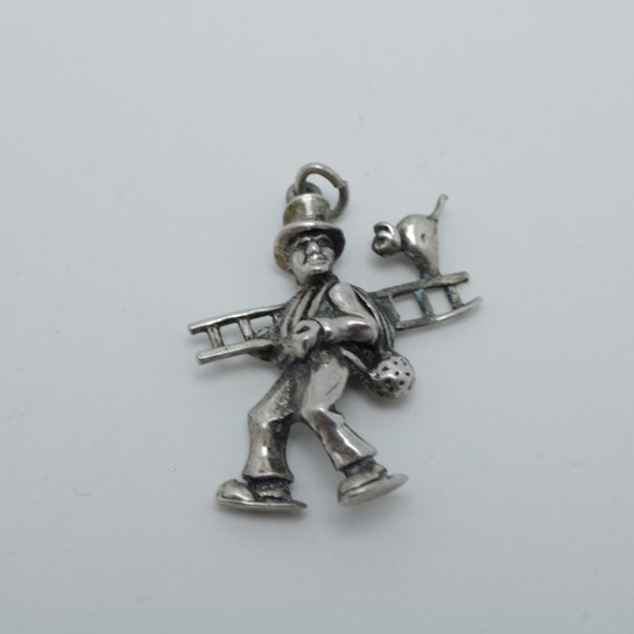 Vintage Sterling Silver Chimney Sweep Charm Chimne