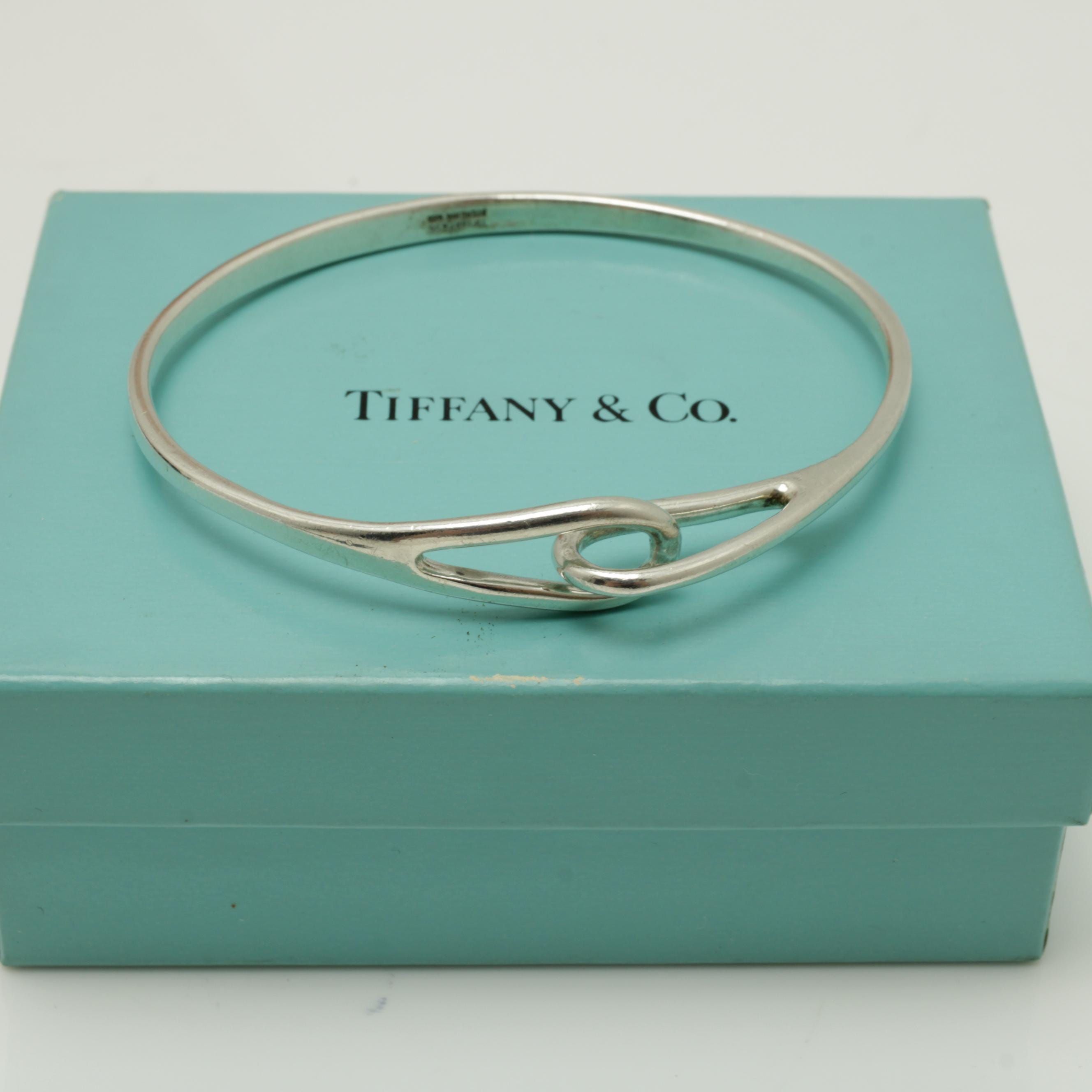 TIFFANY&Co. Knot Hook Bangle 925×14K コンビ TIFFANY & Co. Bracelet Love Knot Hook & Eye Bangle Silver