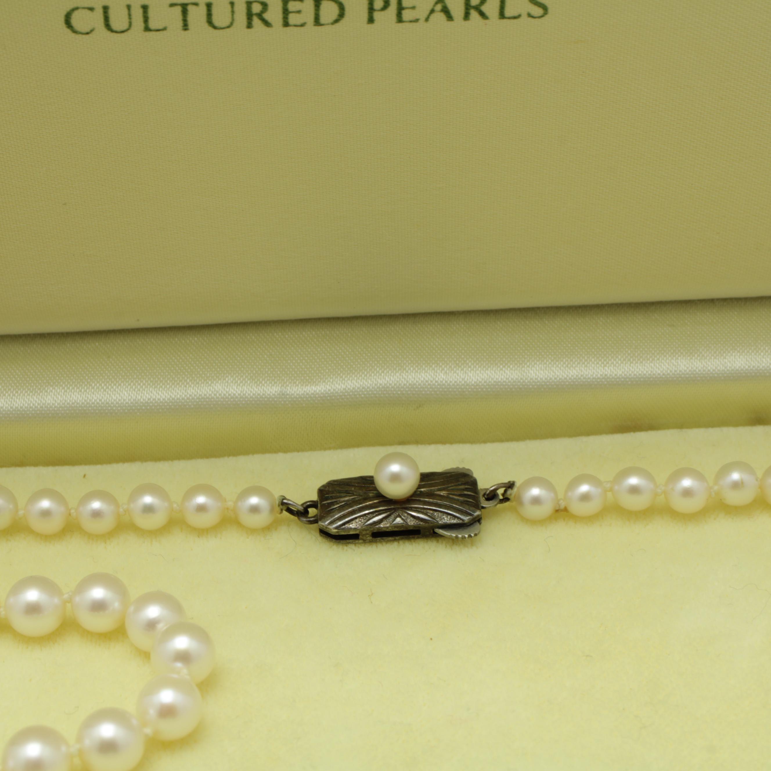 MIKIMOTO オールドミキモト 本パールネックレス 約6mm玉 真珠/銀