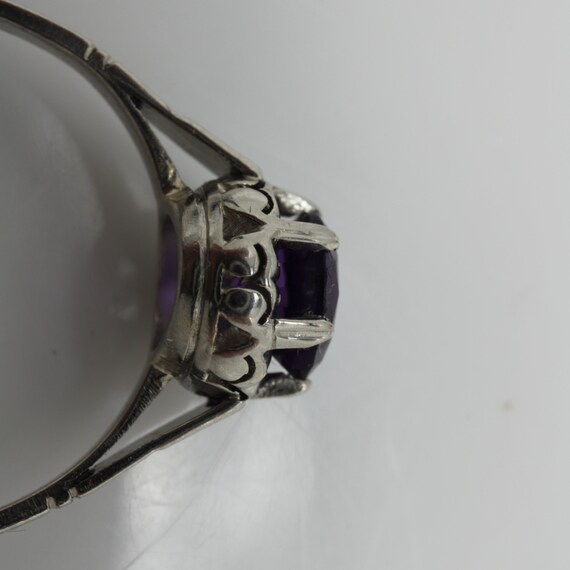 Art Deco Amethyst Platinum Engagement Ring Size 7… - image 6