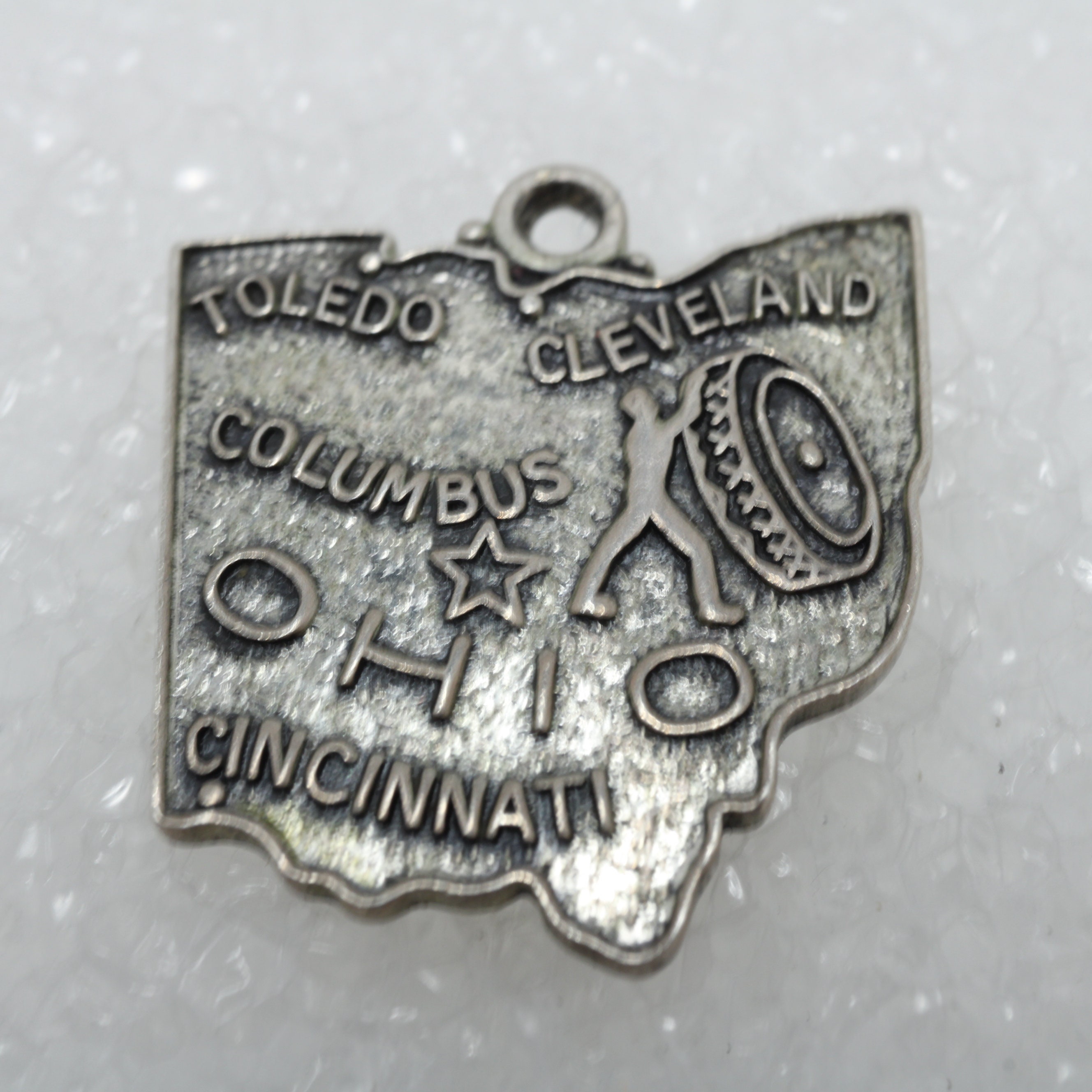 Ohio State Charm Antiqued Sterling Silver Ohio State Charm Antiqued Sterling Silver