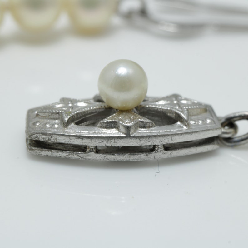 Vintage Mikimoto Pearl Necklace Choker Sterling Silver 1950s Etsy