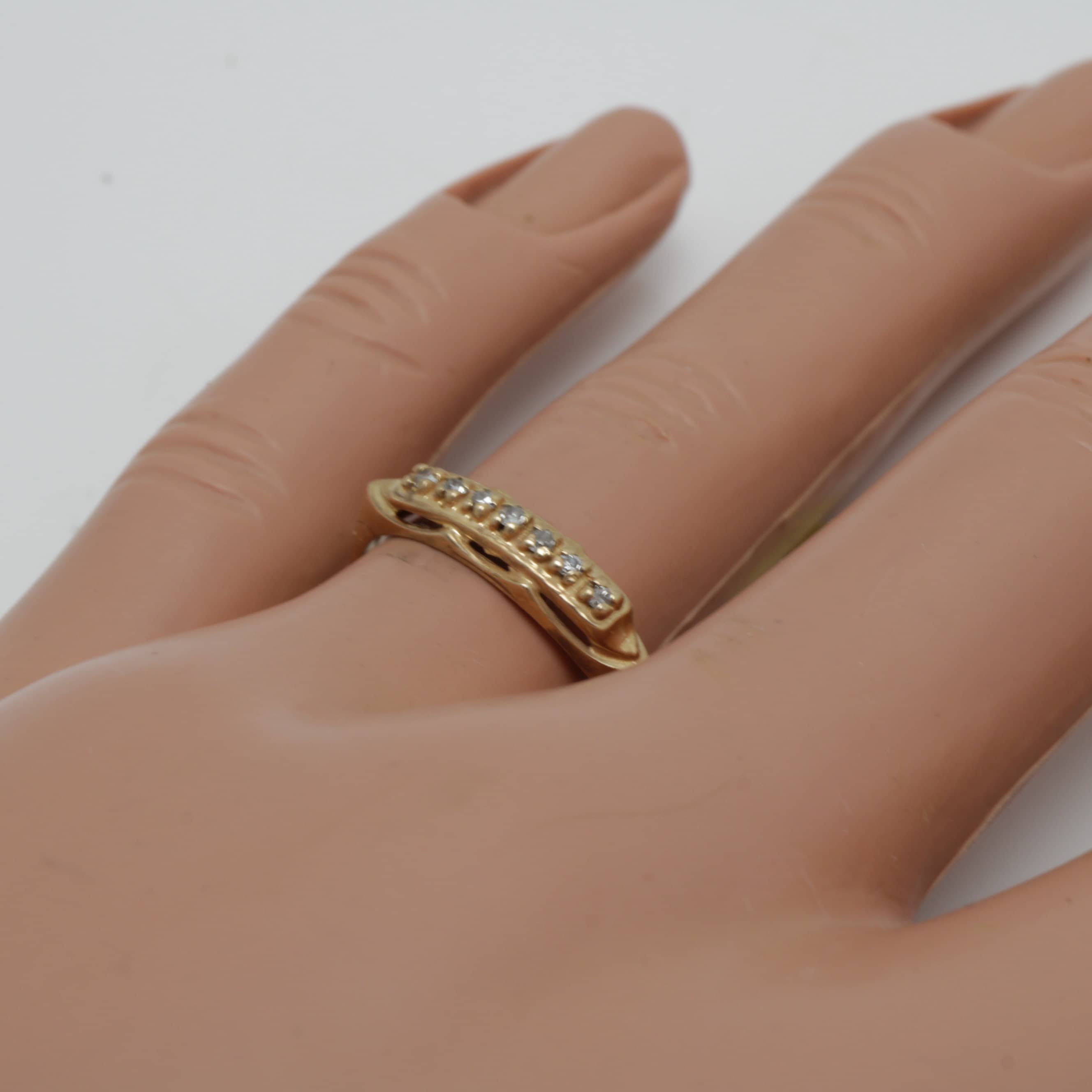 Vintage Wedding Ring 14k Yellow Gold Size 5.75 Stacking Band - Etsy