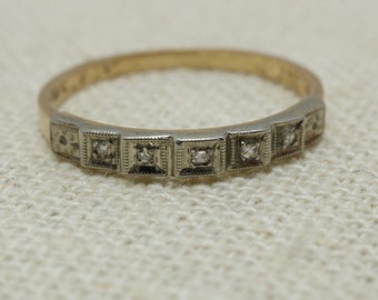 Vintage Diamond Ring 14k Gold Wedding Band size 7
