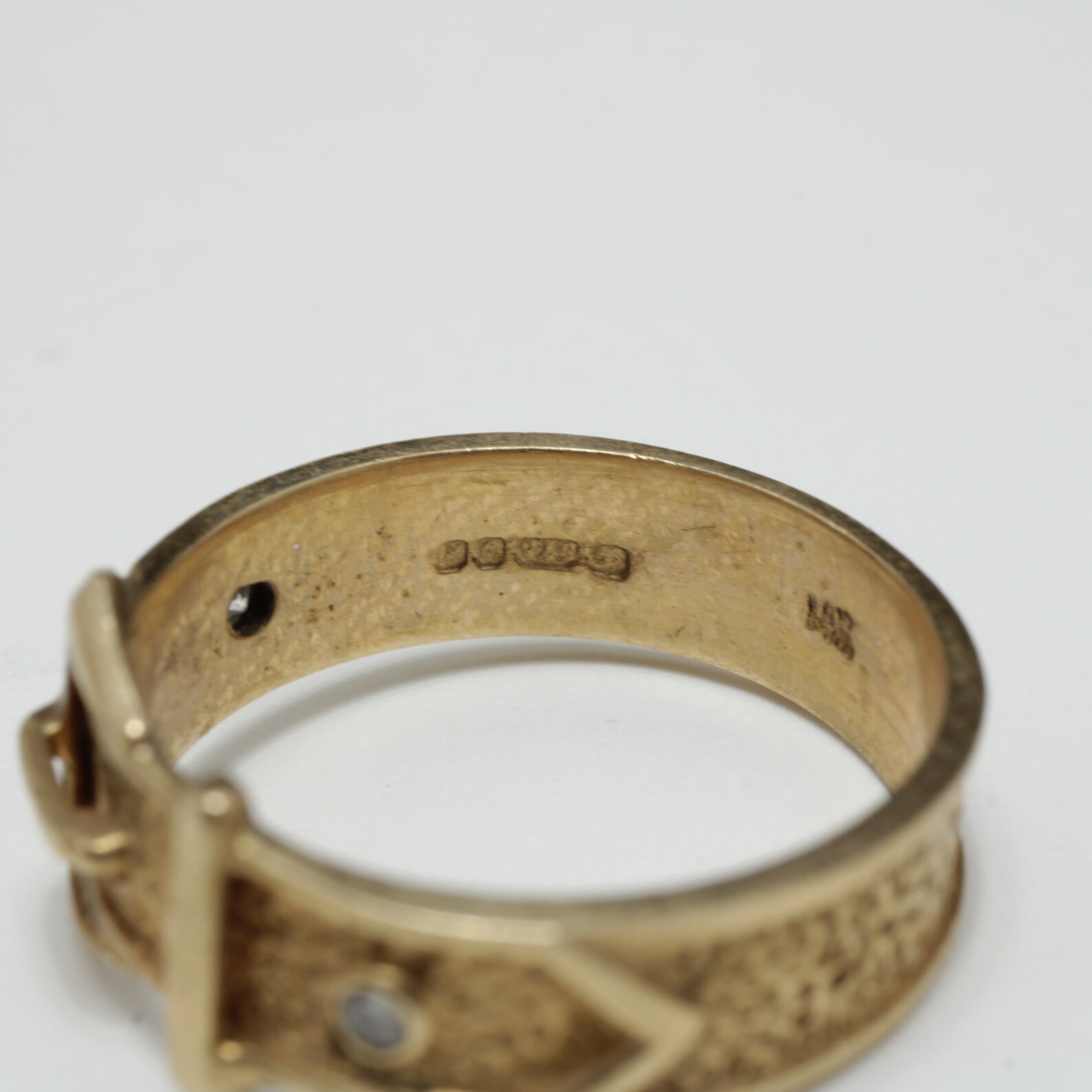 Antique Belt Buckle Diamond Ring 14k Gold Size 7.5 Etsy