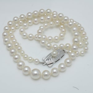 Vintage Mikimoto Pearl Necklace Sterling Silver 1950s Japan 21.25'' - Etsy