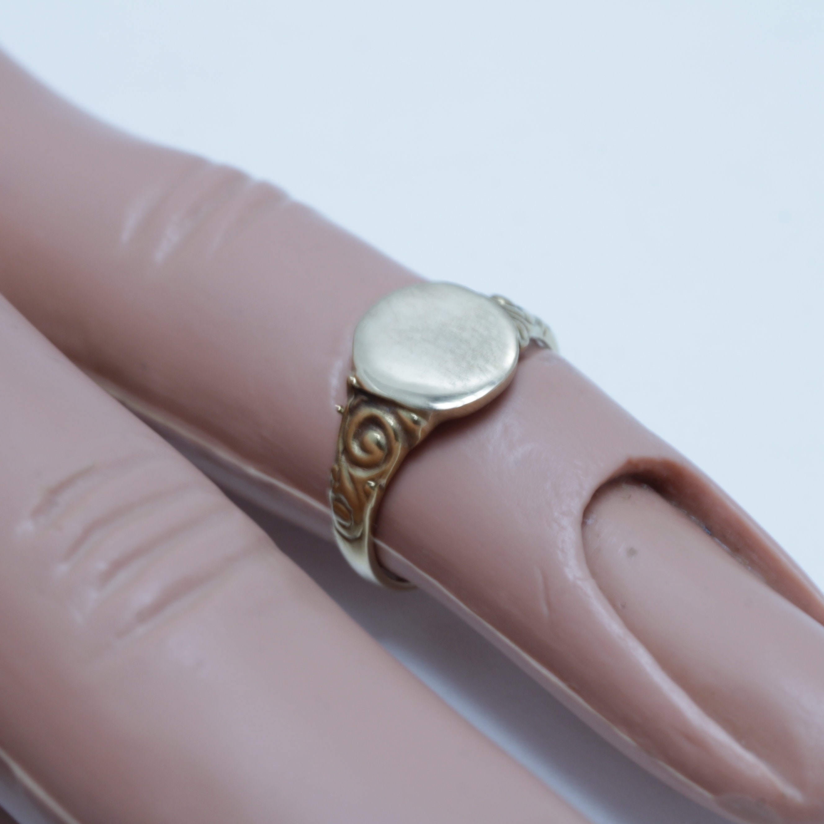 Victorian 14k Gold Baby Signet Ring - Size 0 - Etsy