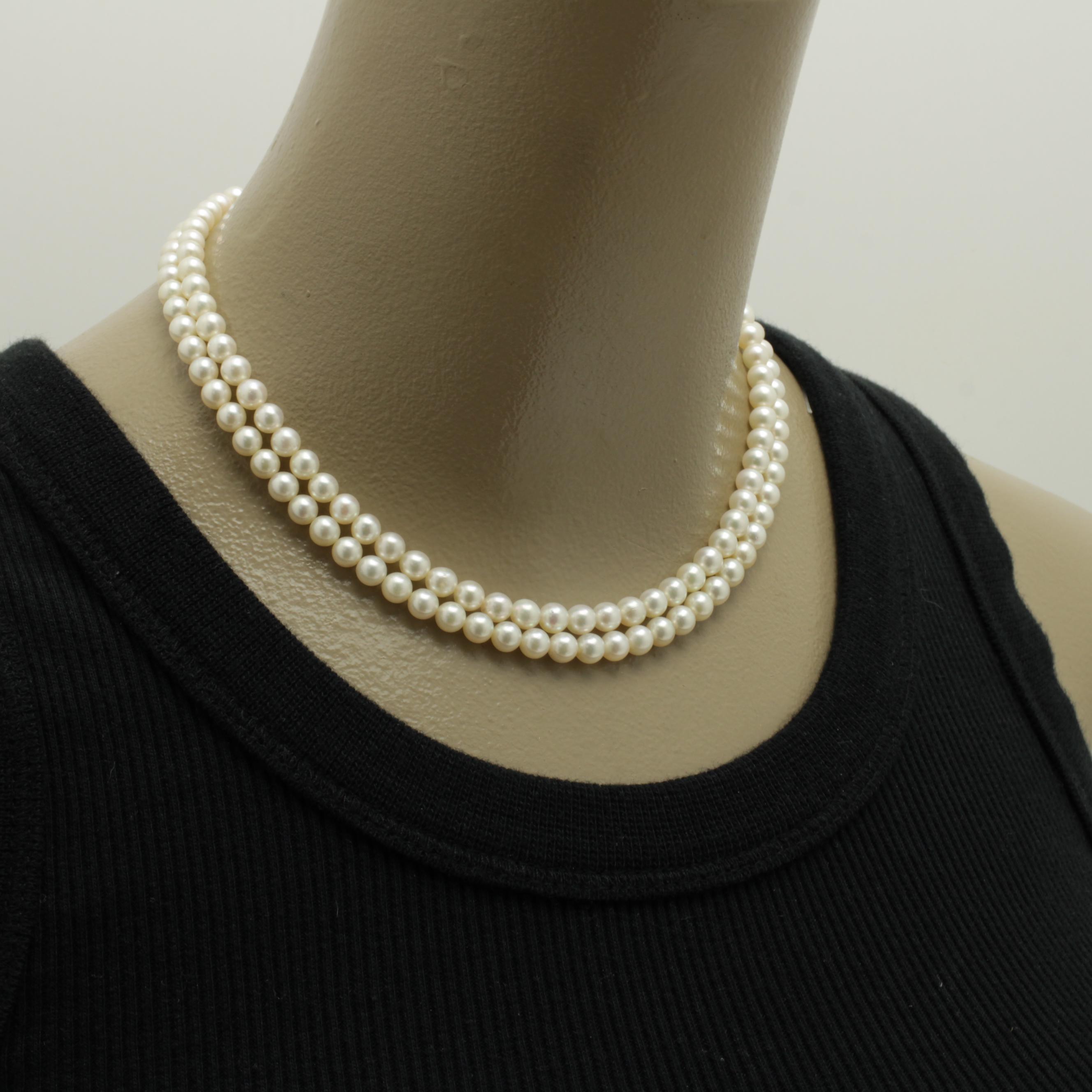 レビュー高評価商品 パールネックレス ミキモト スターリングシルバー 日本 1960年代 アクセサリー