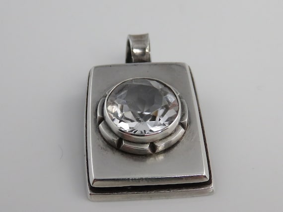 James Parker Modernist Sterling Silver Topaz Pendant San Diego Modernist
