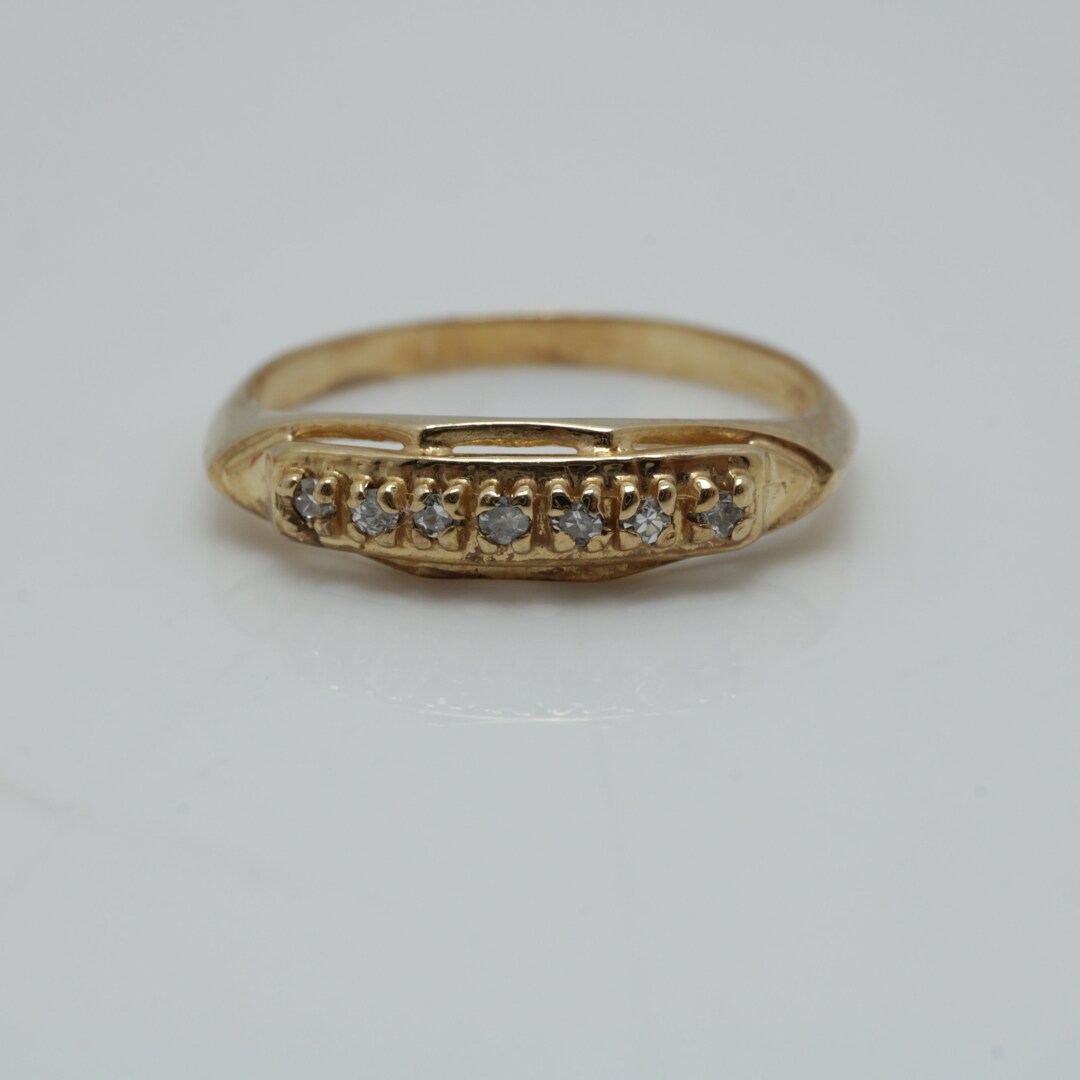 Vintage Wedding Ring 14k Yellow Gold Size 5.75 Stacking Band - Etsy