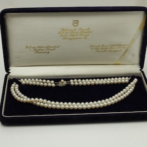 Mikimoto Pearl Necklace Sterling Silver 1960s Japan 14.5