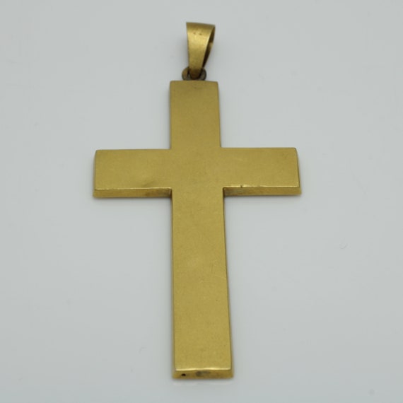 Vintage Cross Pendant 14k Yellow Gold - image 4