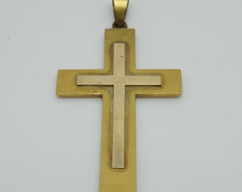 Vintage Cross Pendant 14k Yellow Gold