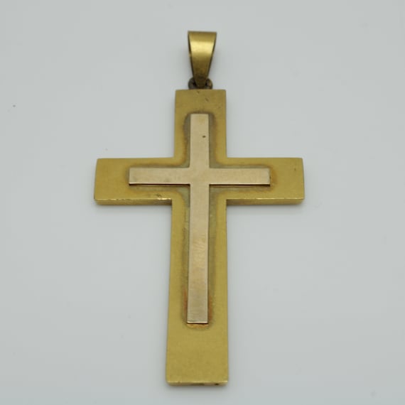 Vintage Cross Pendant 14k Yellow Gold - image 1