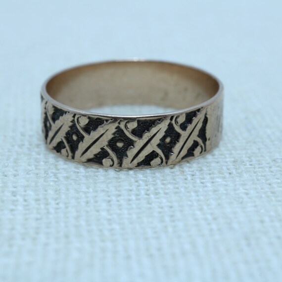 Vintage 14K Gold Wedding Ring Cigar Band Sz 5.5