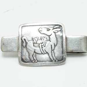 vintage Taxco Sterling Silver Donkey Money Clip Patino