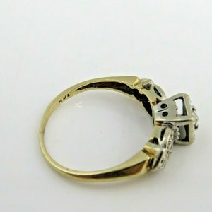 Antique Art Deco Diamond Engagement Ring 14 Karat Yellow Gold - Etsy