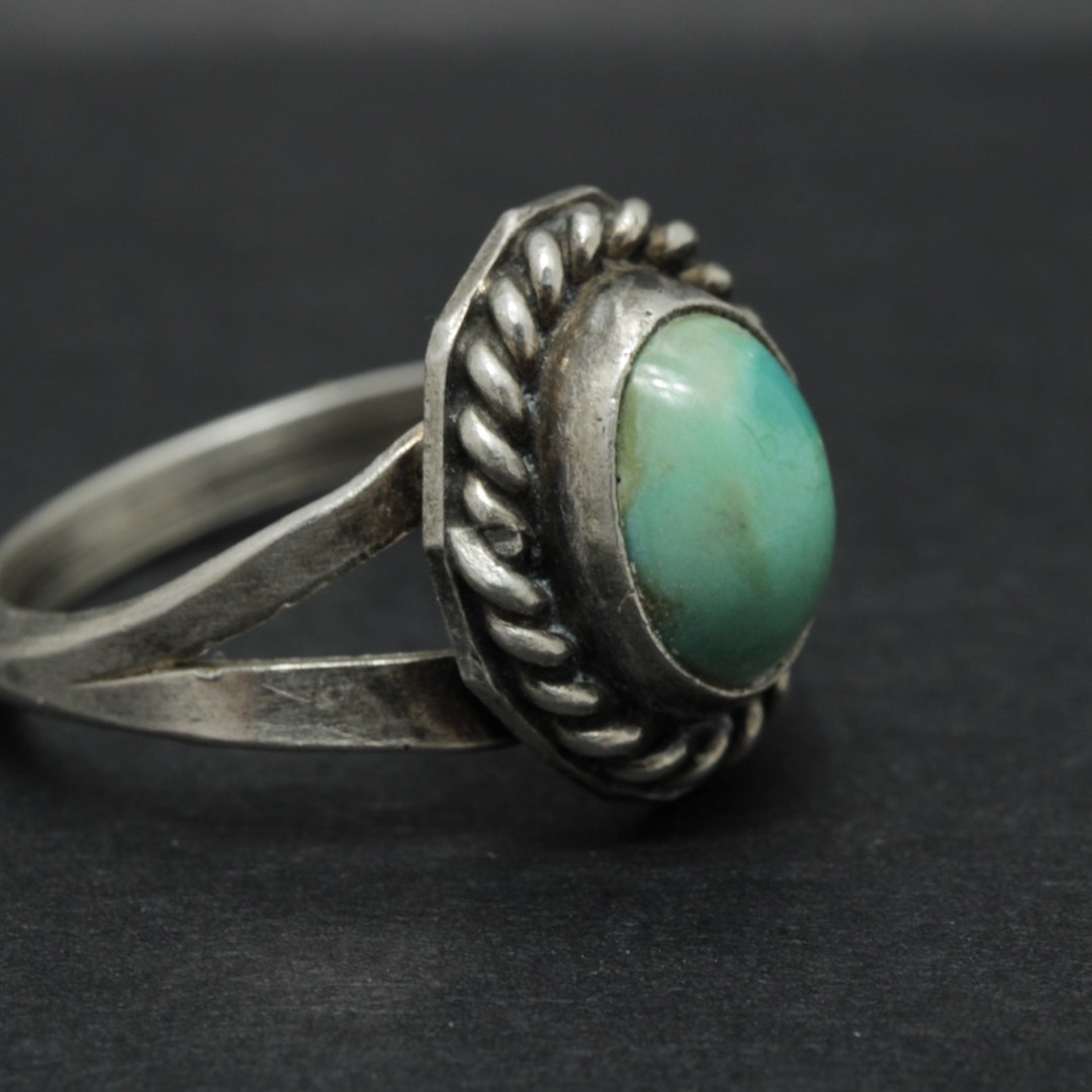Silver Native American Turquoise Ring Size 6 - Etsy