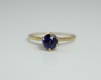 On Hold Art Deco Sapphire Engagement Ring 14k Yellow Gold Vintage Jewelry