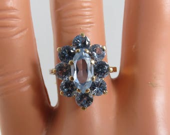 Vintage Topaz Cocktail Ring 10 karat Yellow Gold 1950's