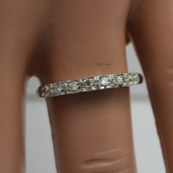 Vintage Diamond Ring 14k White Gold Band Diamond … - image 6