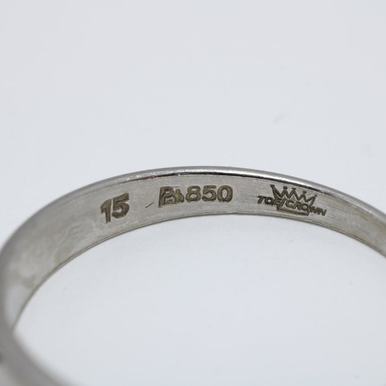 Vintage Toei Crown Diamond Platinum Wedding Ring 0.05ct Size - Etsy