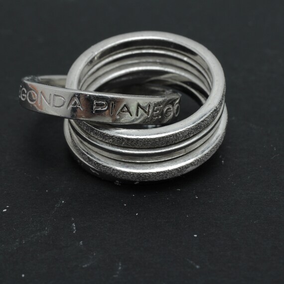 Franco Pianegonda Ring Silver Band Multi Band Sta… - image 6