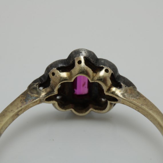 Art Deco Ruby Diamond Ring 14k Gold size 7.75 - image 6
