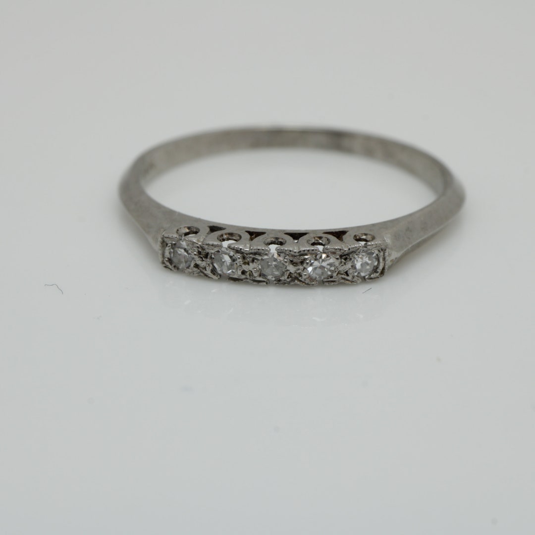 Vintage Diamond Ring 14k Stacking Band Ring Size 6.25 - Etsy