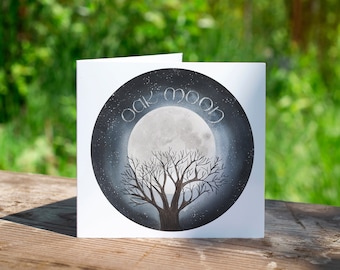 Full Moon Oak Greetings Card