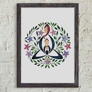 Celtic Knot Mother and Children/Grandmother with Flowers Print