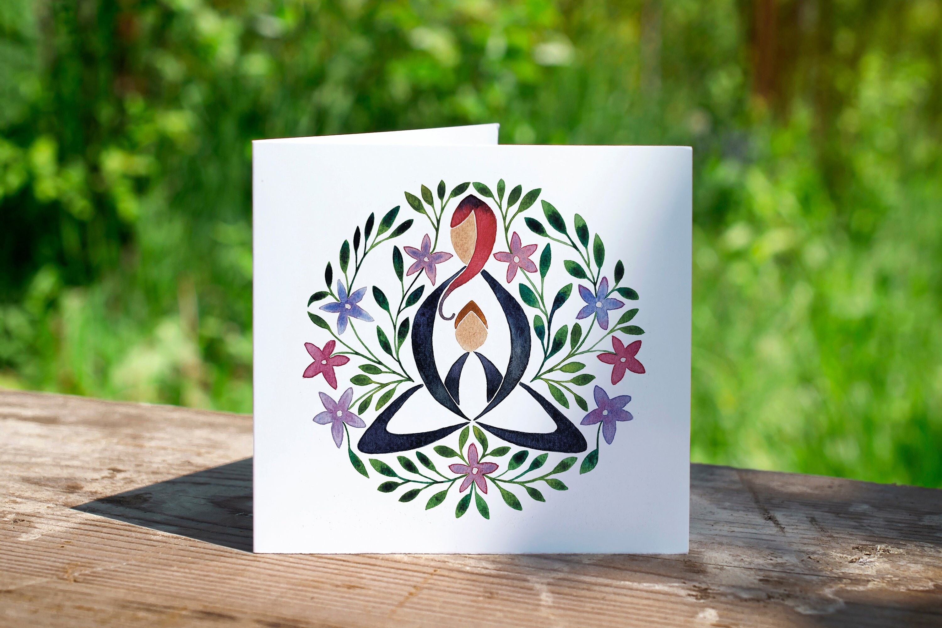 Celtic Knot Mother and Child With Flowers Greetings Card - Etsy