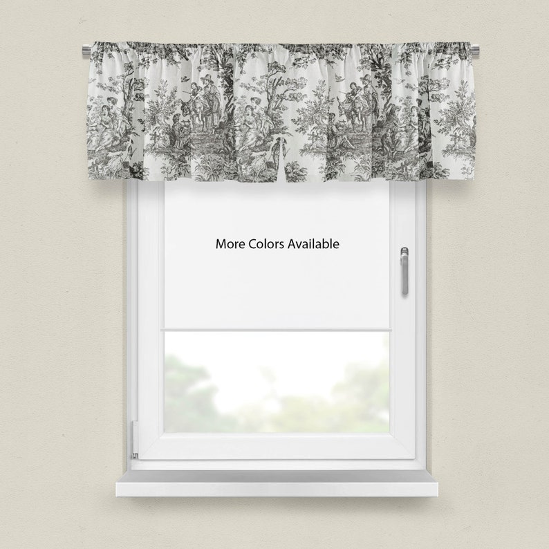 Country Toile Valance And Cafe Curtains Featuring Premier Etsy