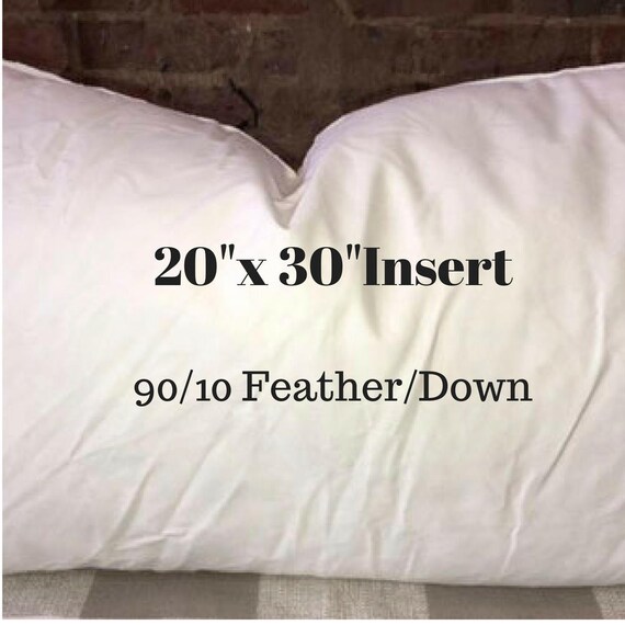 20 X 30 Pillow Insert 90 10 Feather Down Etsy