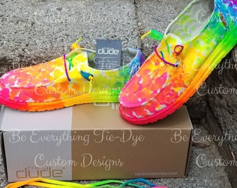 Neon tie-dye sneakers inspired by woodstock discount