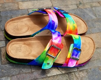 madden girl tie dye sandals