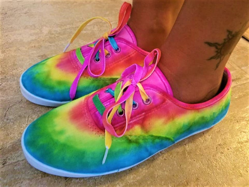 Be Brilliant Hand Colored Tiedye Canvas Sneakers Available in Etsy