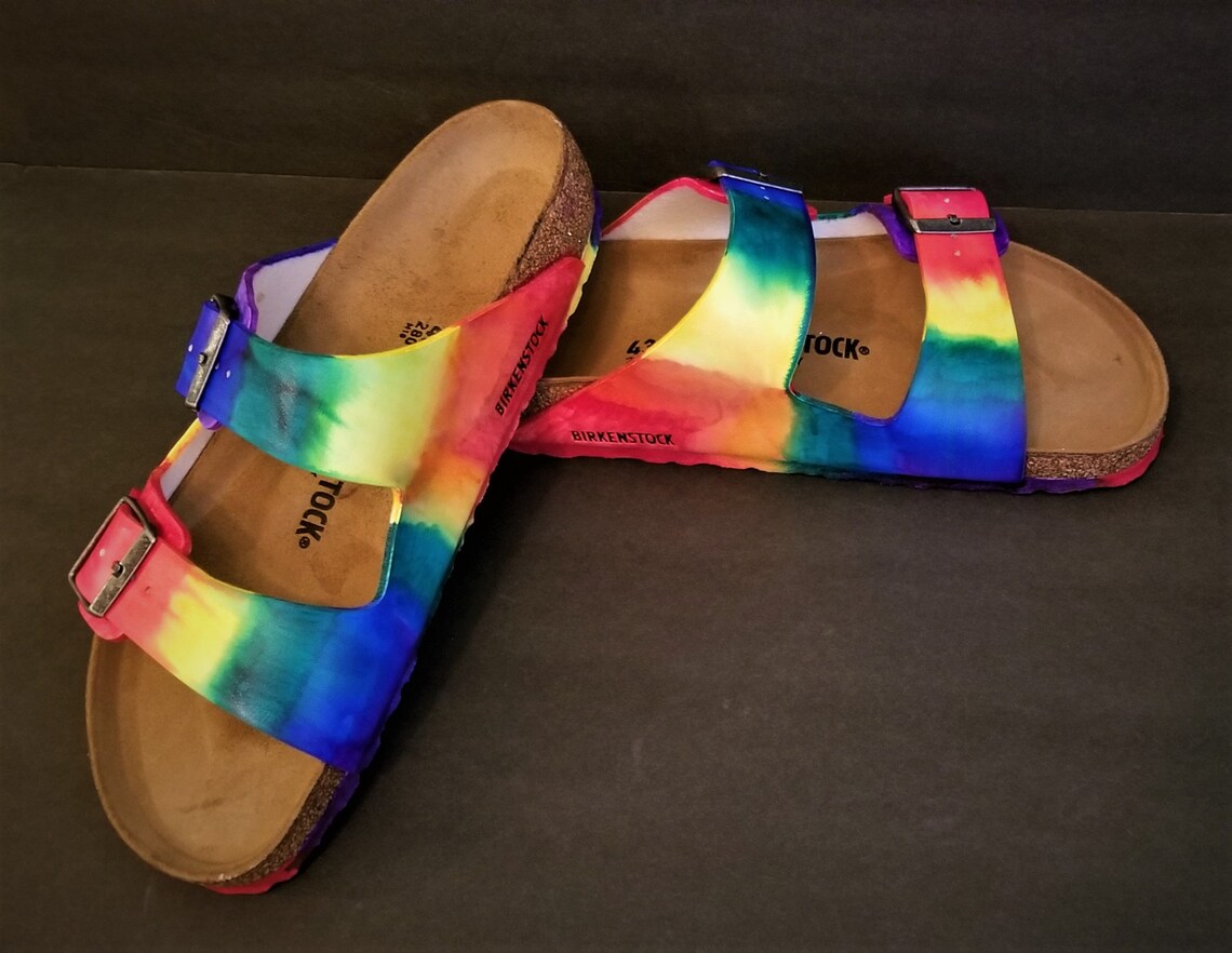 Be PRIDE Genuine Arizona Birkenstock Rainbow Tiedye Sandals Etsy